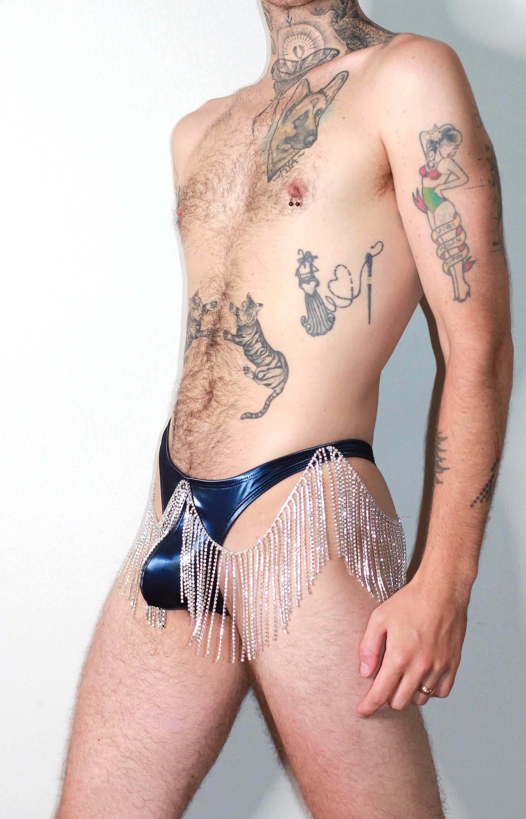 The Classic Vinyl Rhinestone Thong