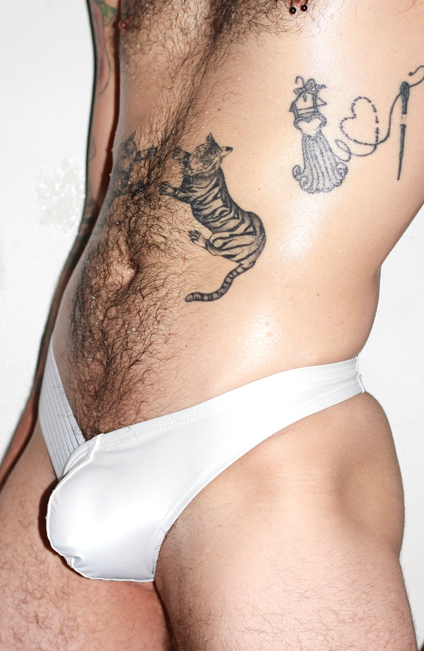 Itty Bitty Little Gay Boy Bikini - White Reflective Vinyl