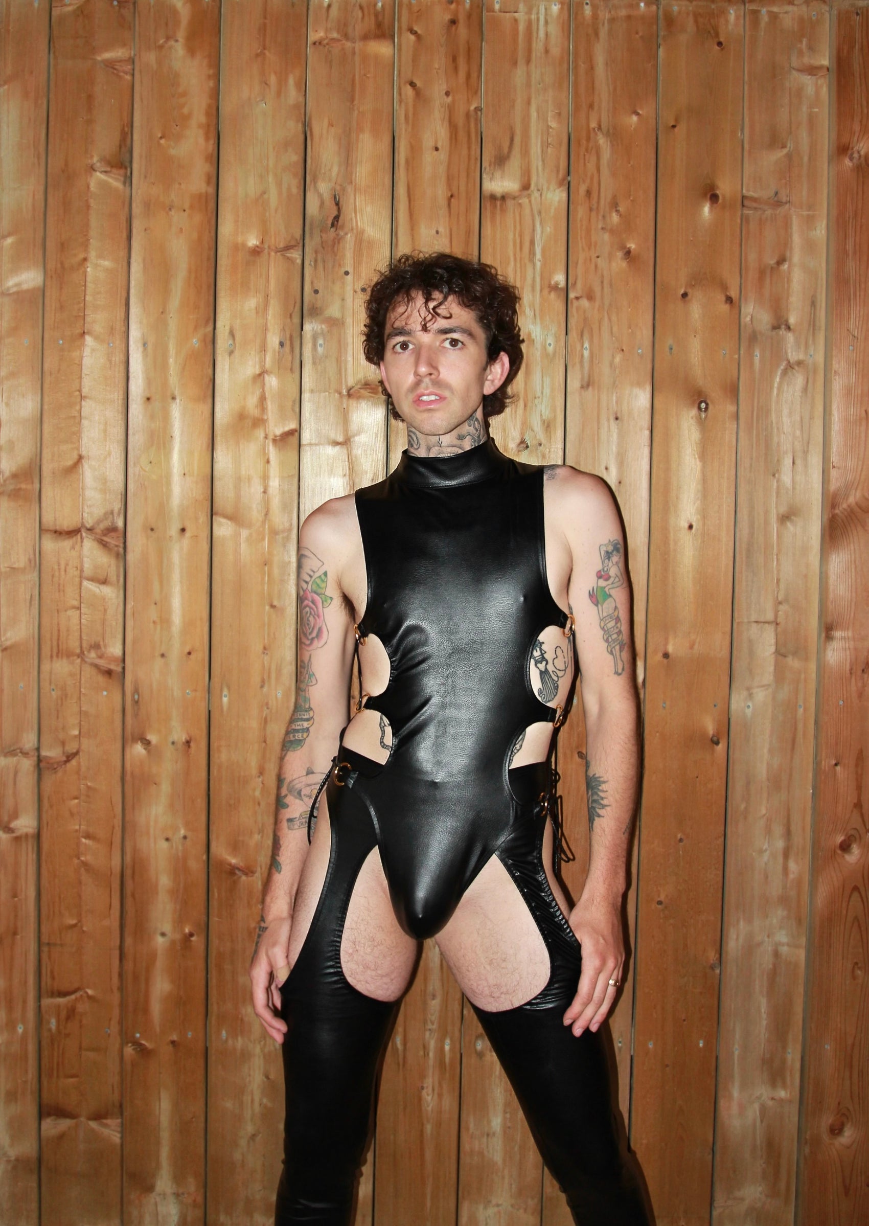 PROWL Leather Lace Up Bodysuit