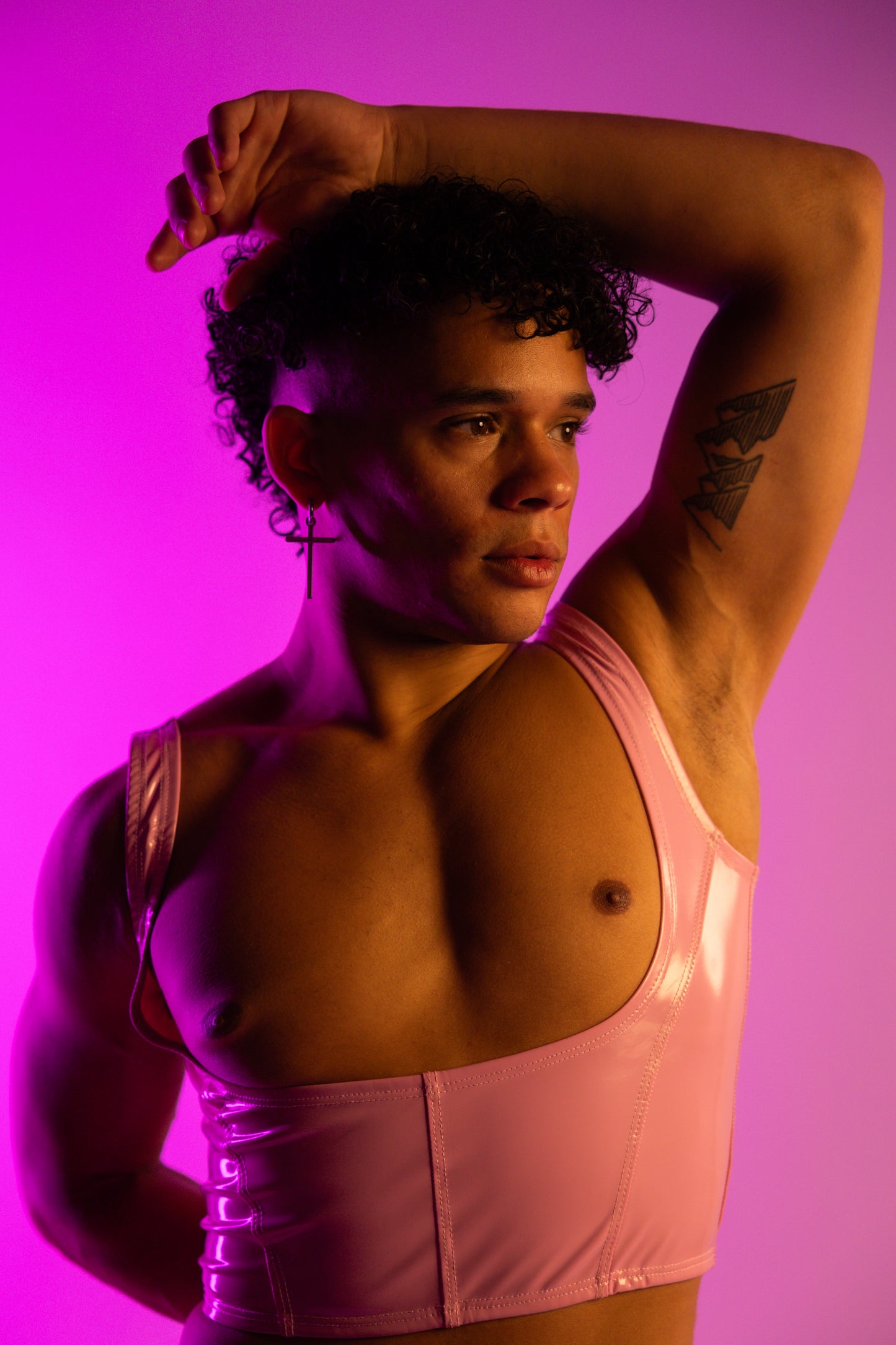 Baby Pink Vinyl Crop