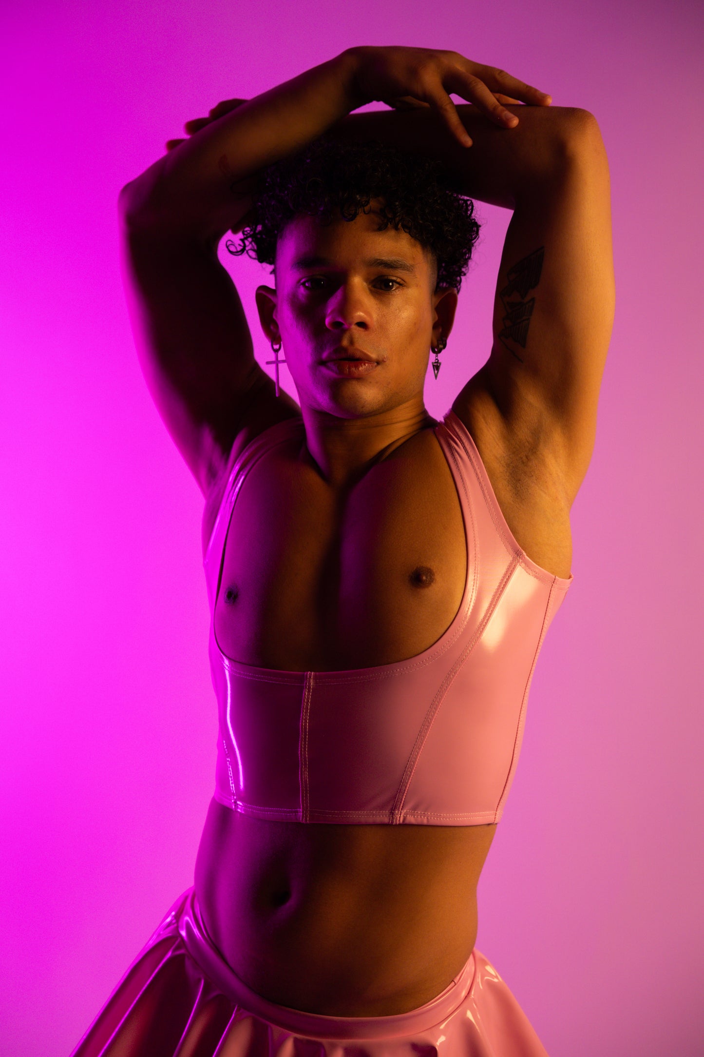 Baby Pink Vinyl Crop