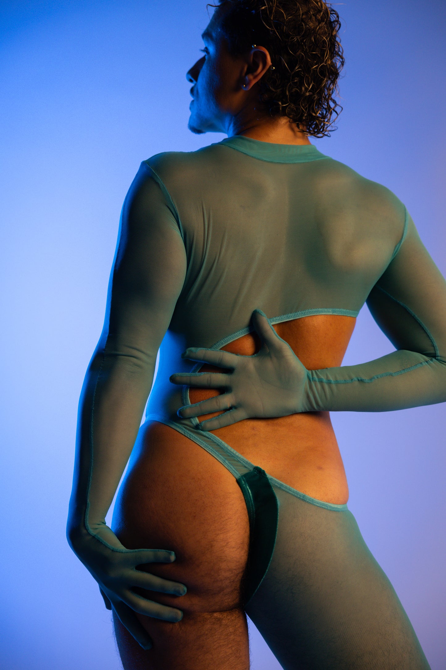 Teal Mesh Catsuit