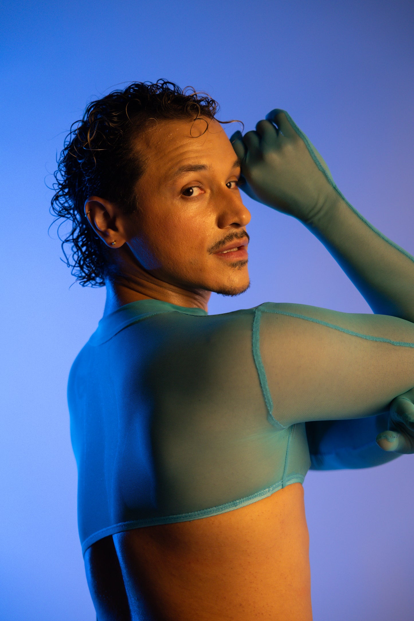 Teal Mesh Catsuit