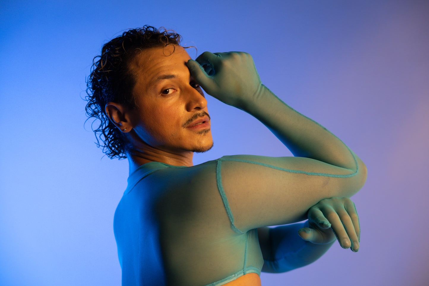 Teal Mesh Catsuit