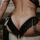 Matte Vinyl Fringe Thong