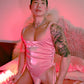 Lace Up Pink Bodysuit