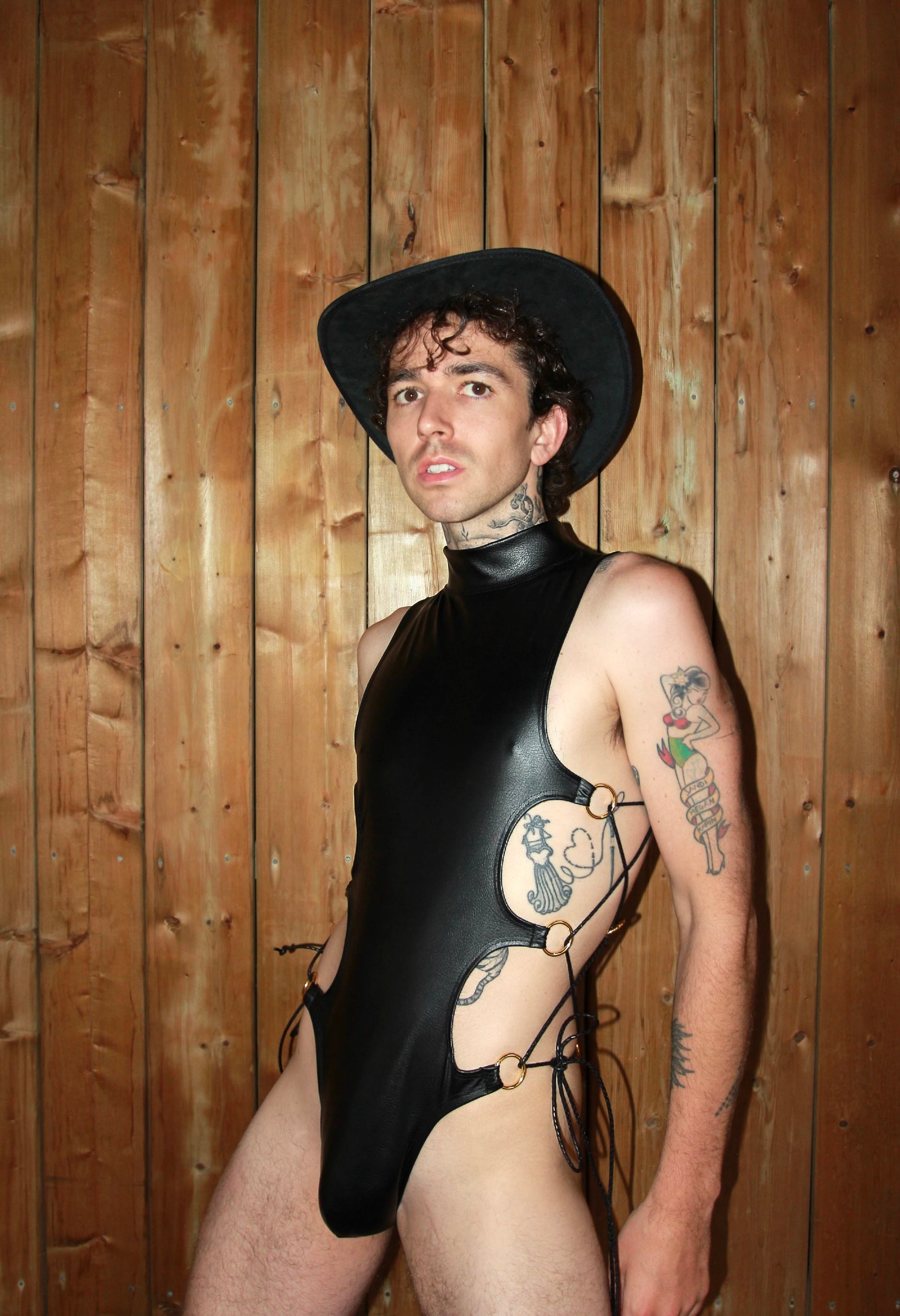 PROWL Leather Lace Up Bodysuit