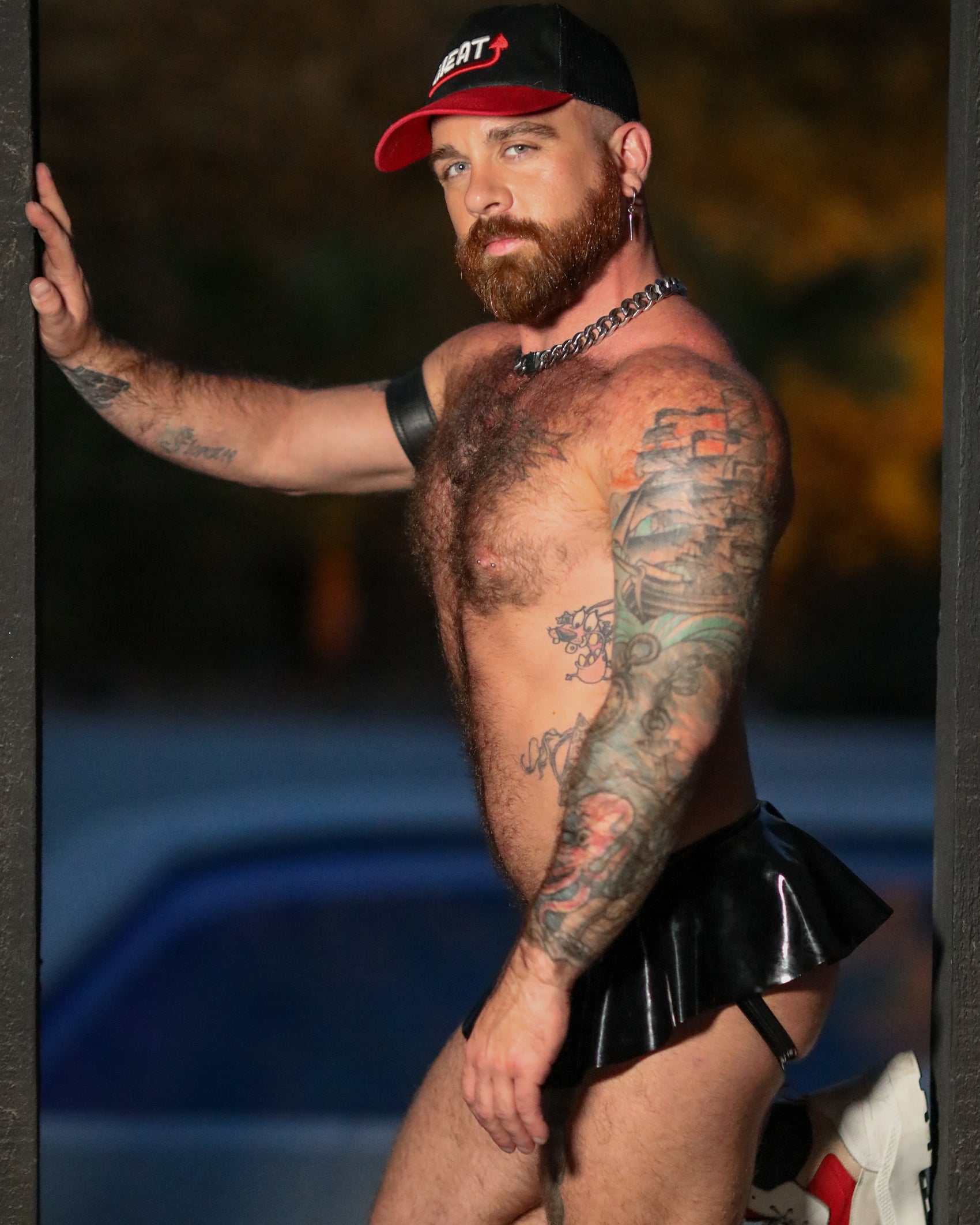 Kennie Mas Black Vinyl Skirt Jock