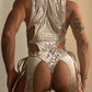 Kennie Mas Velvet Bodysuit Chaps