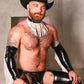 Kennie Mas Black Vinyl Underwear Cowboy fringe set