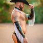 Kennie Mas Black Vinyl Underwear Cowboy Fringe Set