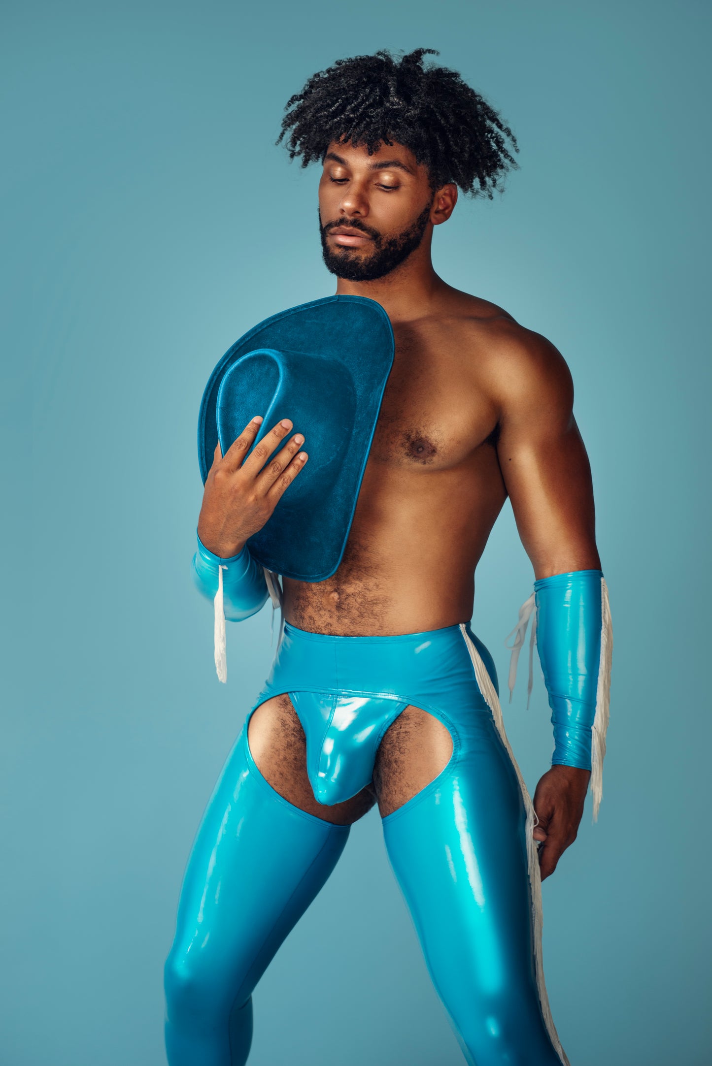 Blue Vinyl Rodeo Chaps