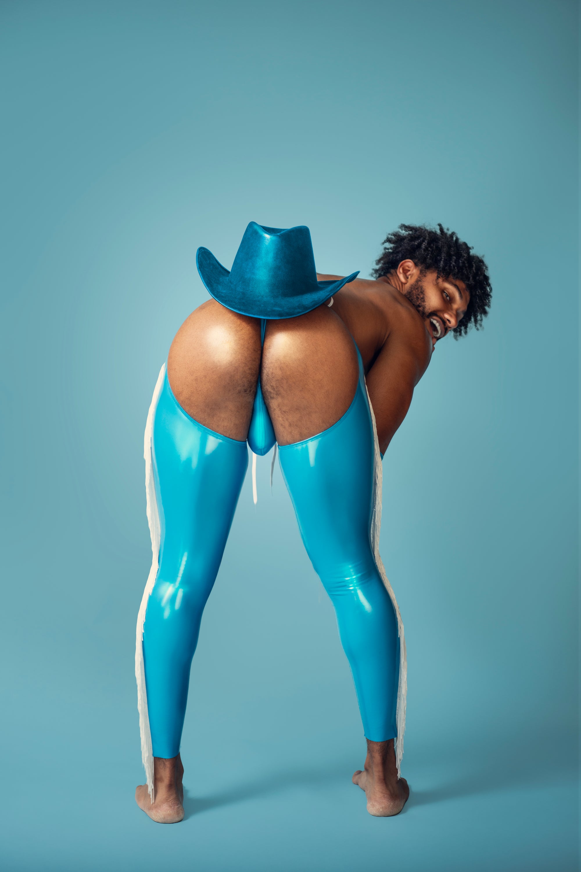 Blue Vinyl Rodeo Chaps