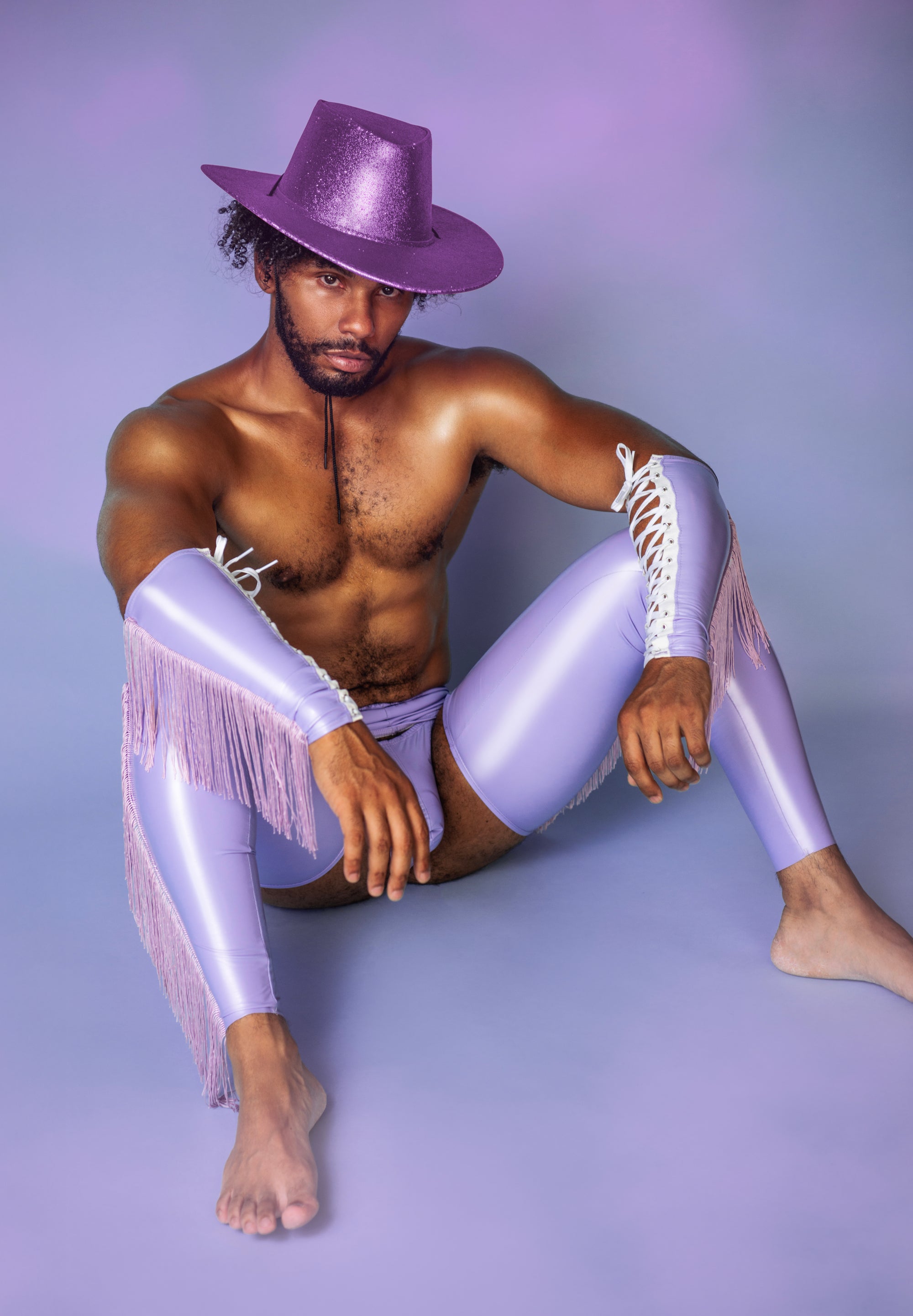 Lilac Vinyl Rodeo Armbands & Thong