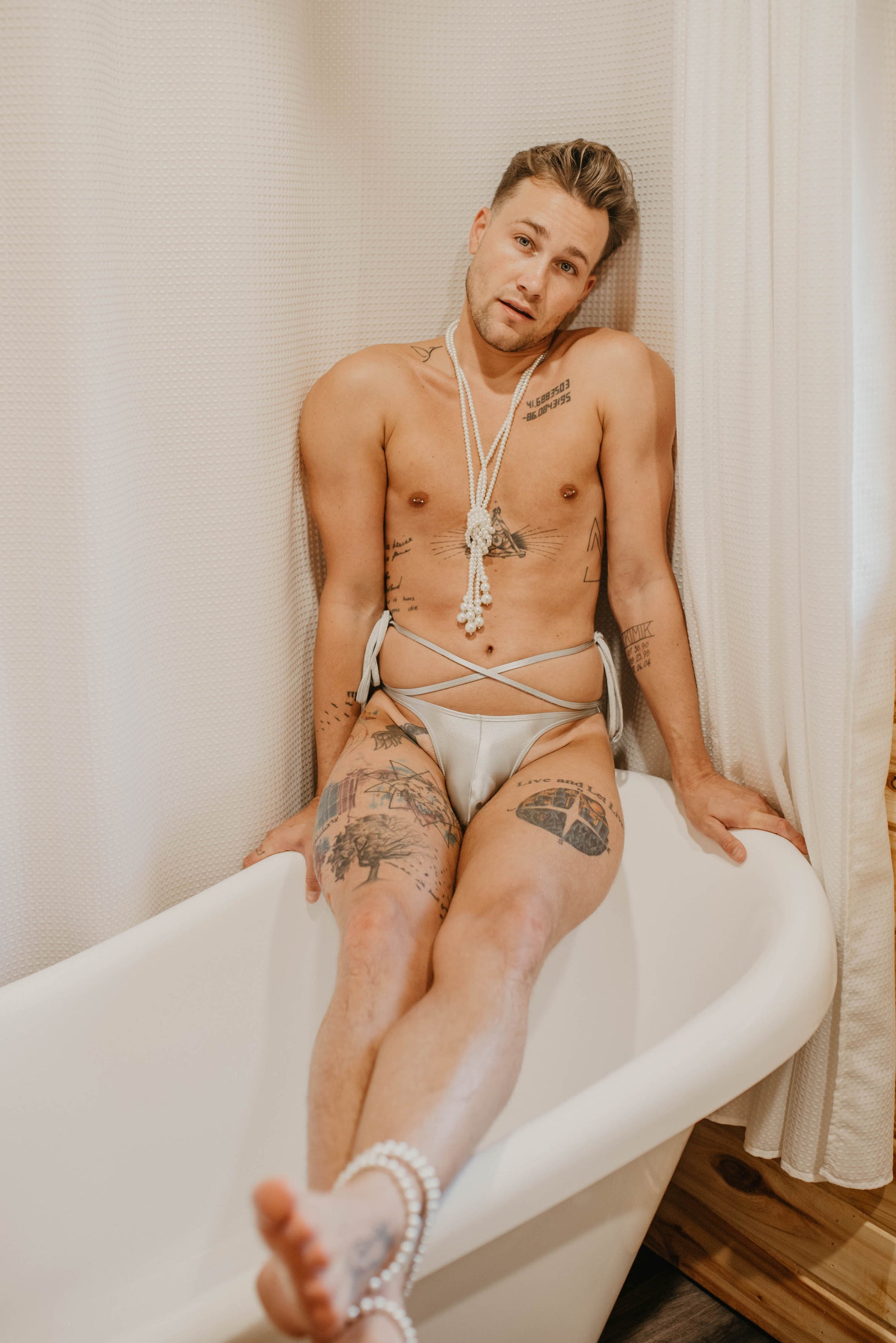 Pearl Tie Thong