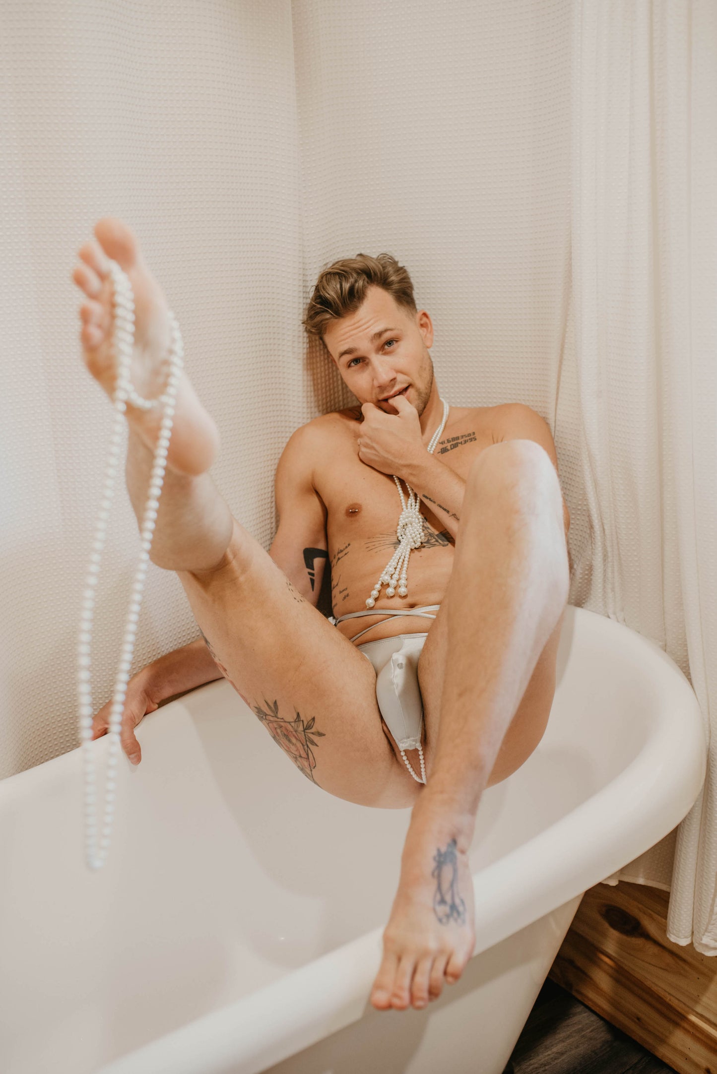 Pearl Tie Thong