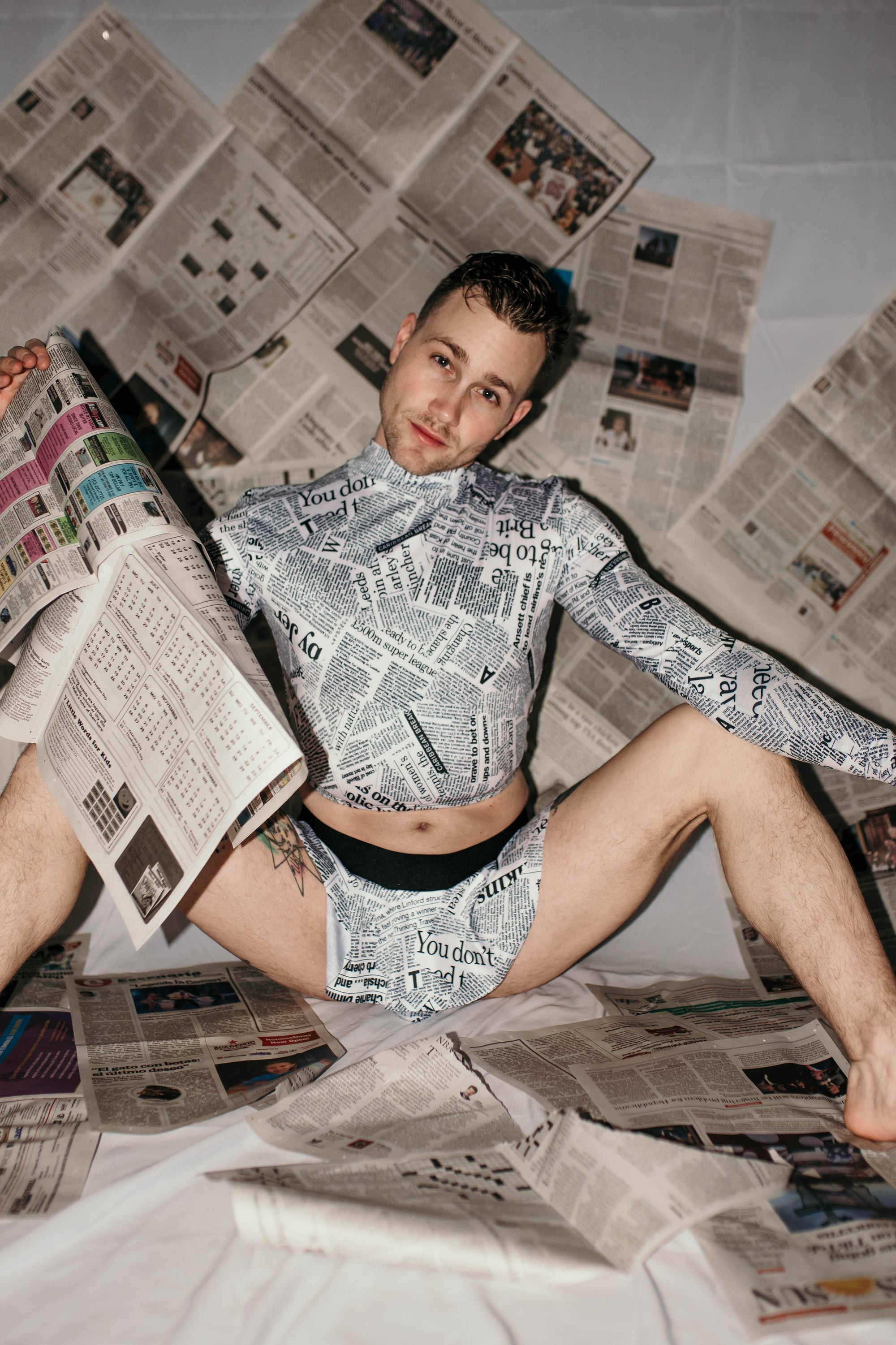 Newspaper Skirt Thong