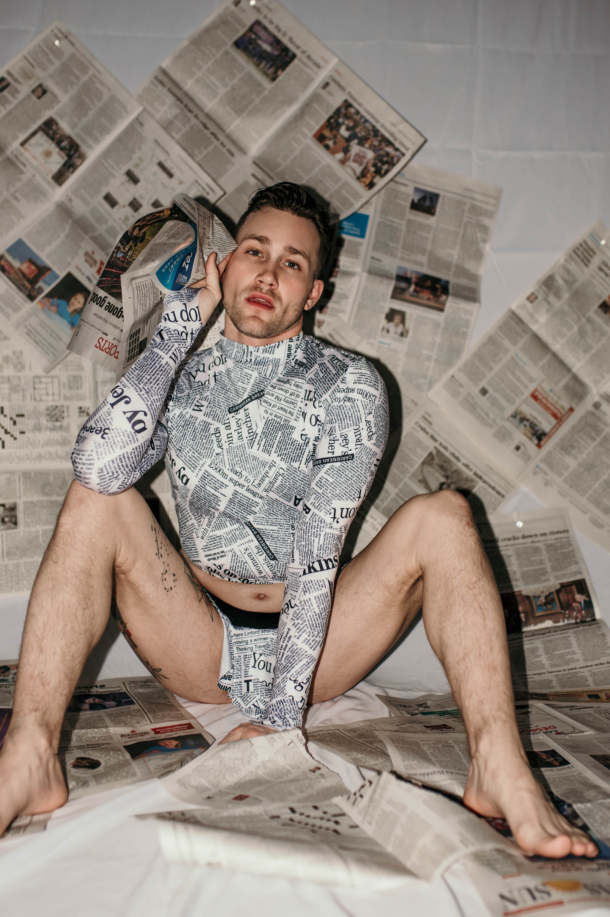 Newspaper Skirt Thong