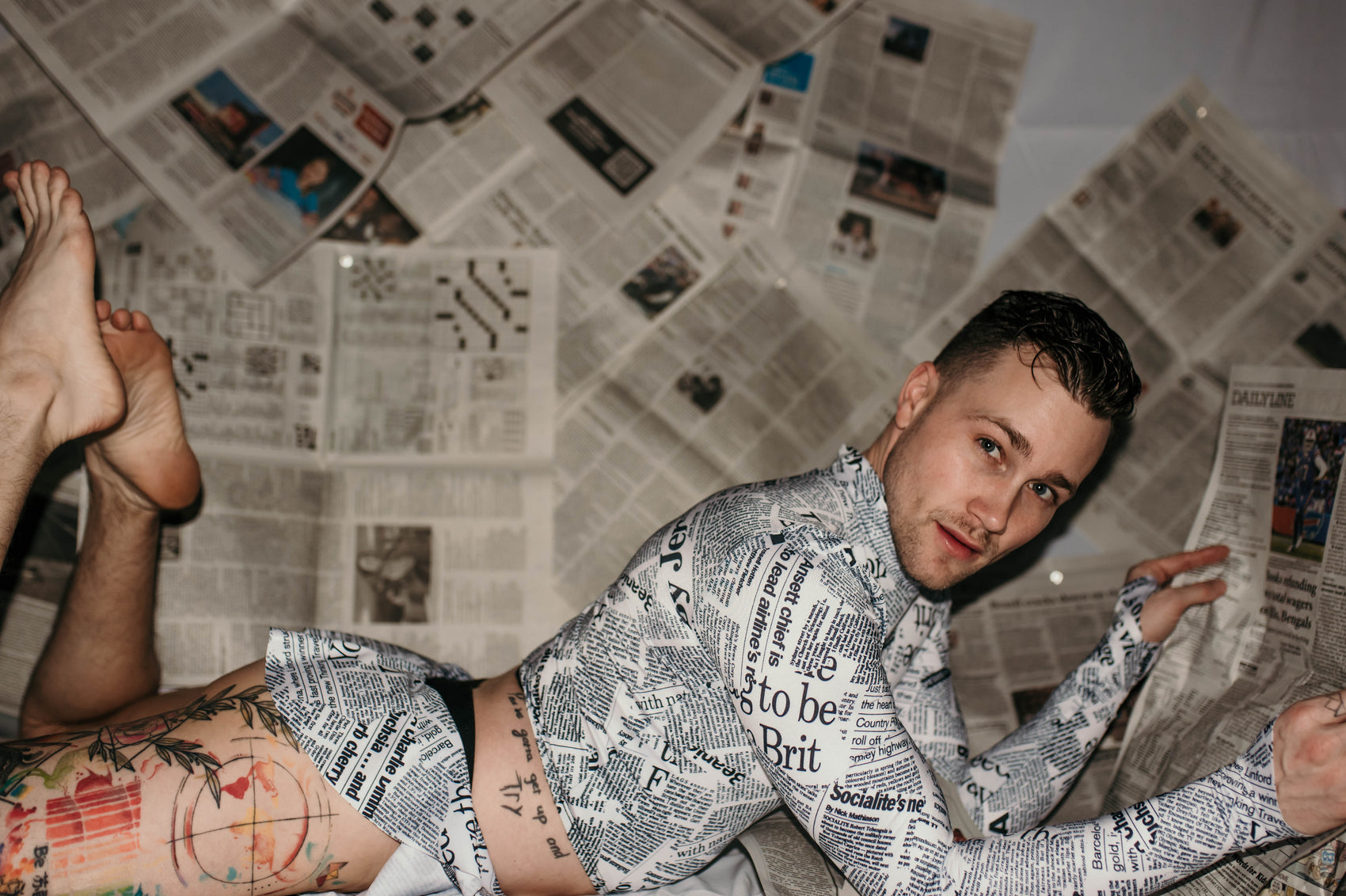 Newspaper Skirt Thong