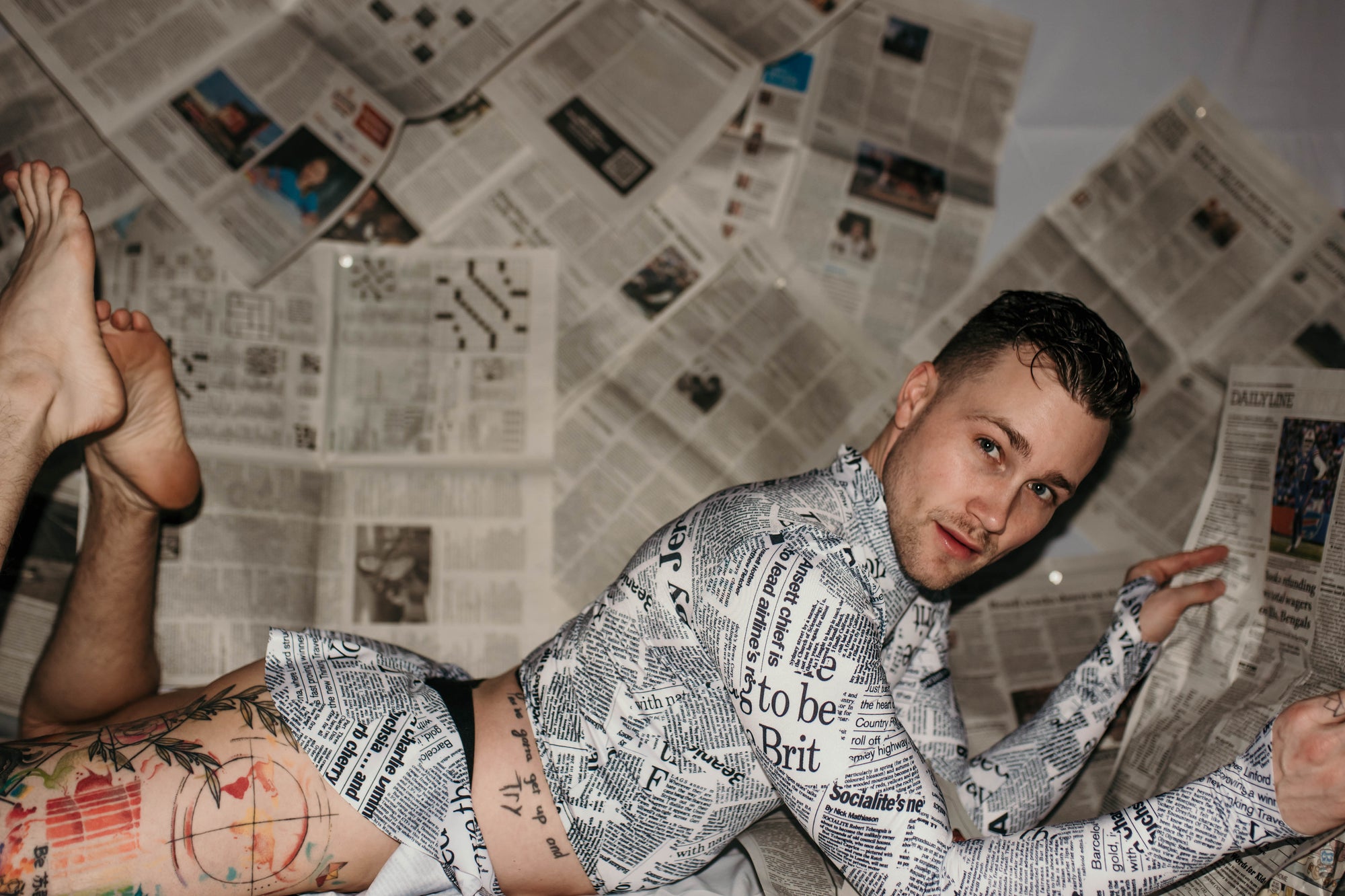 Newspaper Skirt Thong