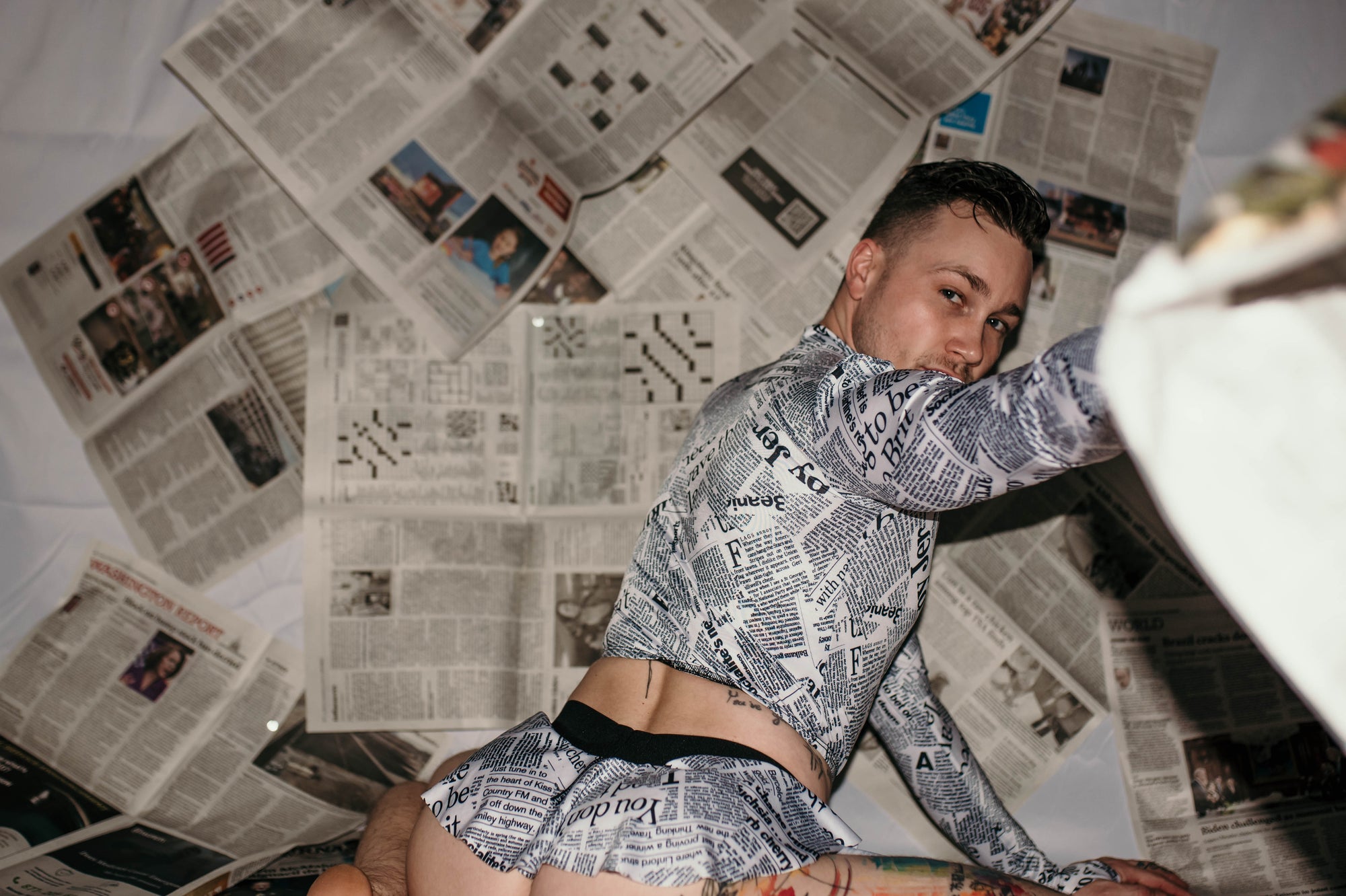 Newspaper Skirt Thong