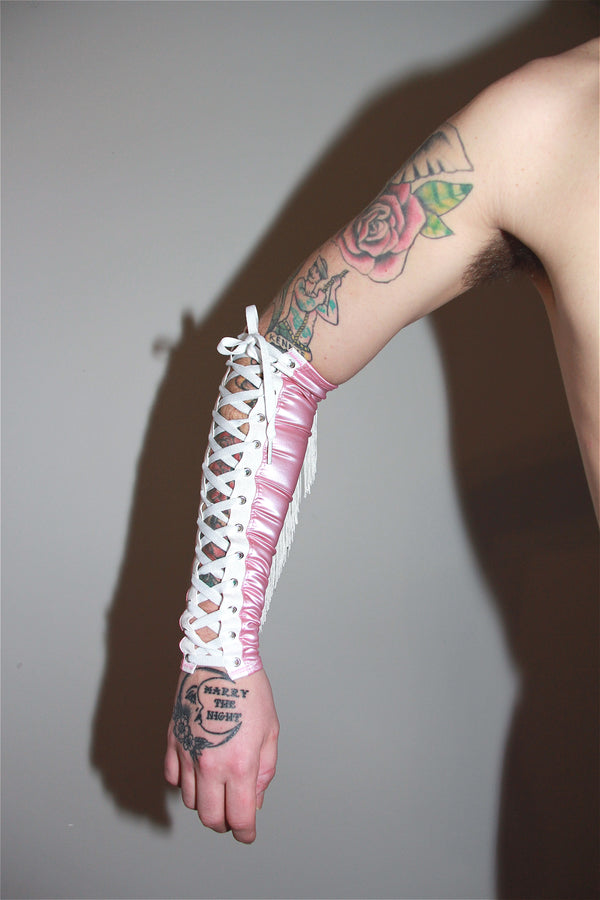 Reflective Pink Fringe Arm Bands