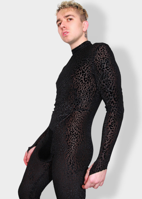 Leopard Mesh Catsuit