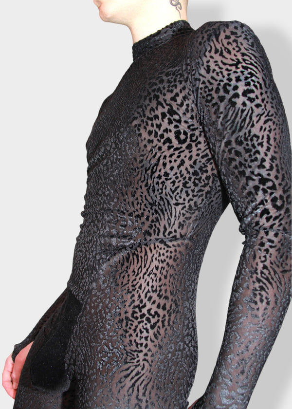 Leopard Mesh Catsuit