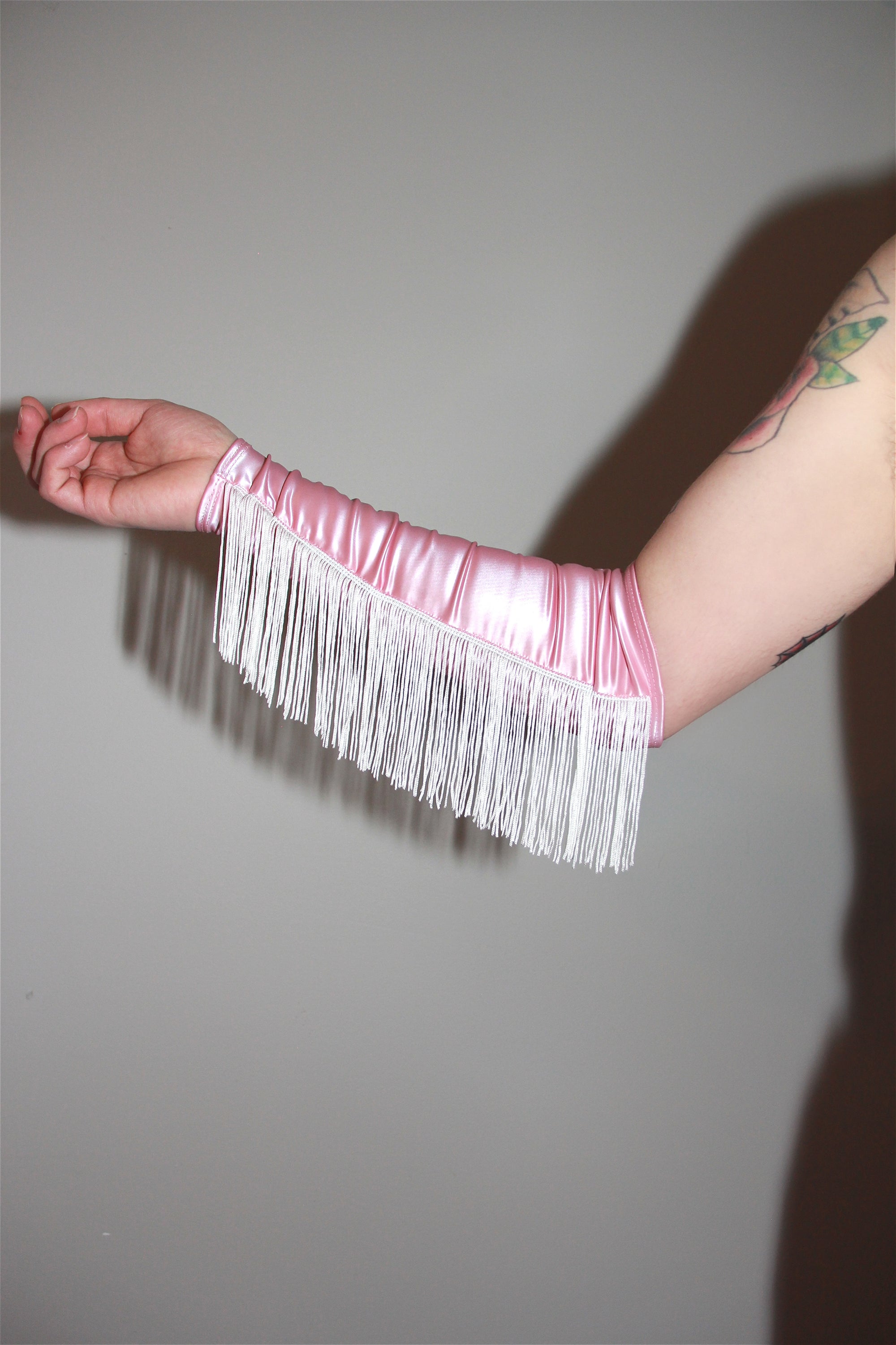 Reflective Pink Fringe Arm Bands